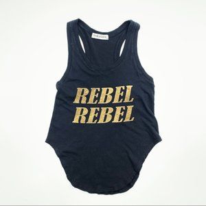 Brokedown | REBEL REBEL Black & Gold Tank Top XS